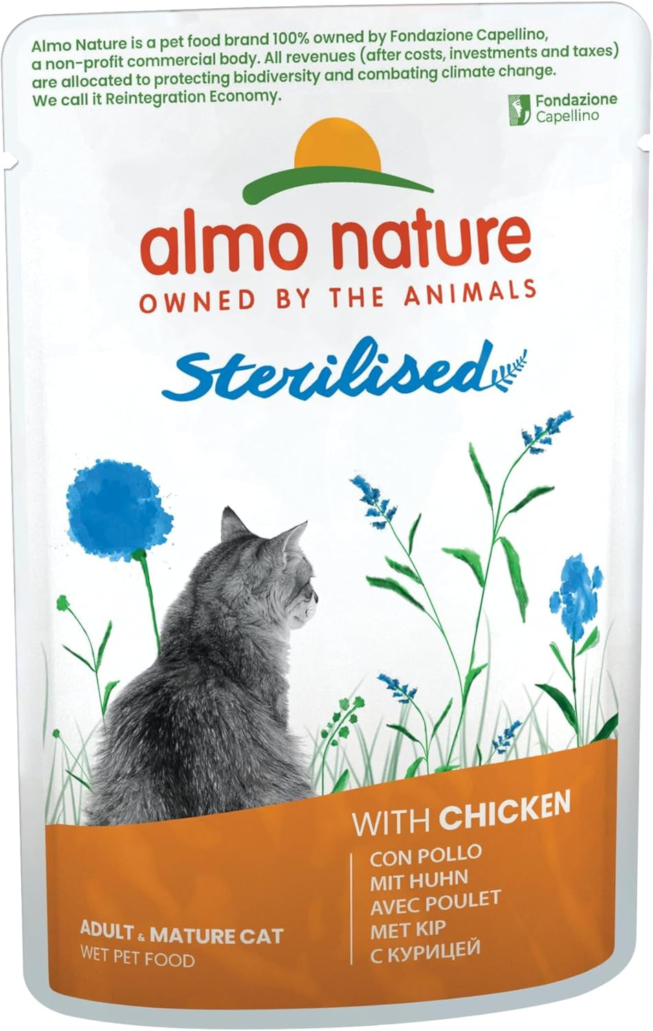 Almo Nature Functional - Sterylizowane - Nassfutter für Erwachsene und reife, sterilisierte oder wenig aktive Katzen - mit Huhn - fettarm, feuchtigtisspendend - 70 g (30er Packung)