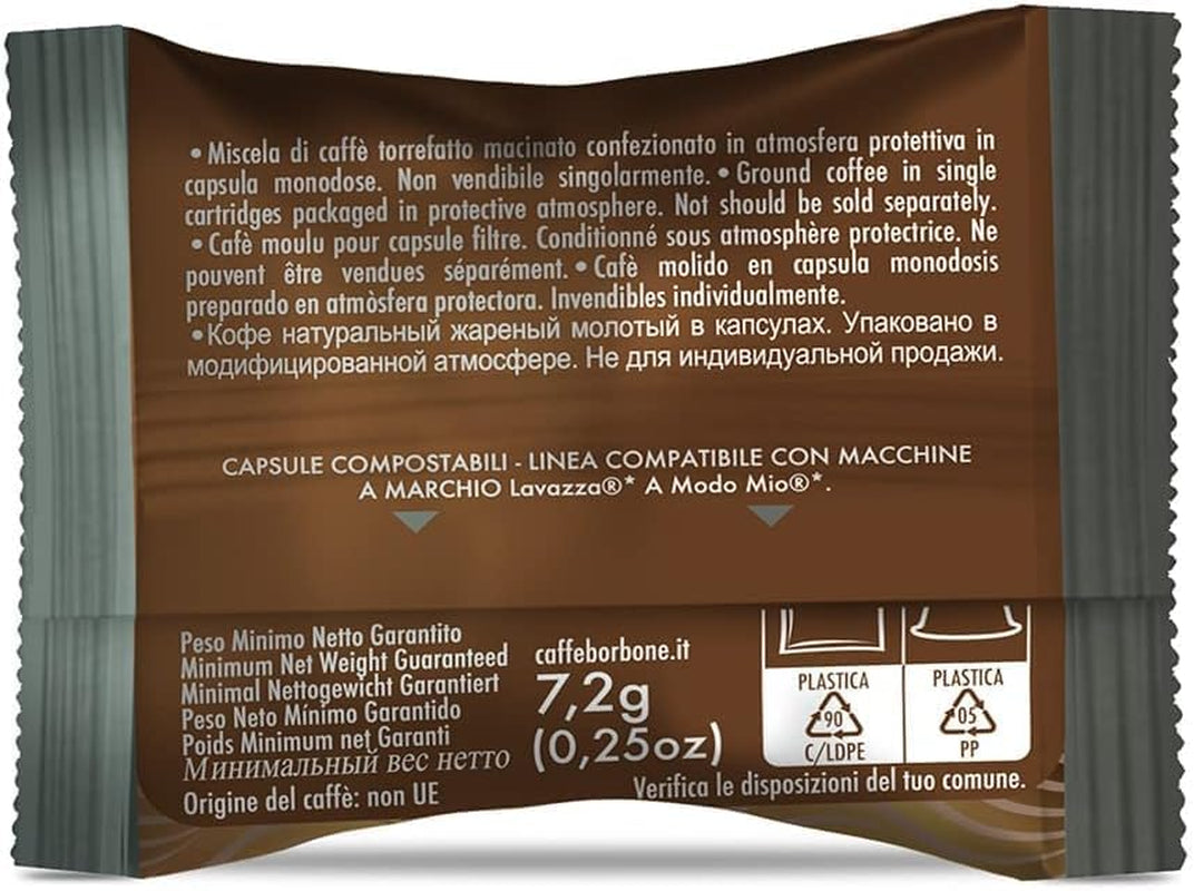 Caffè Borbone Don Carlo, Schwarze Kaffeemischung - 50 Kapseln - Kompatybilny z Lavazza®* A Modo Mio®* Haushalts-Espressomaschinen