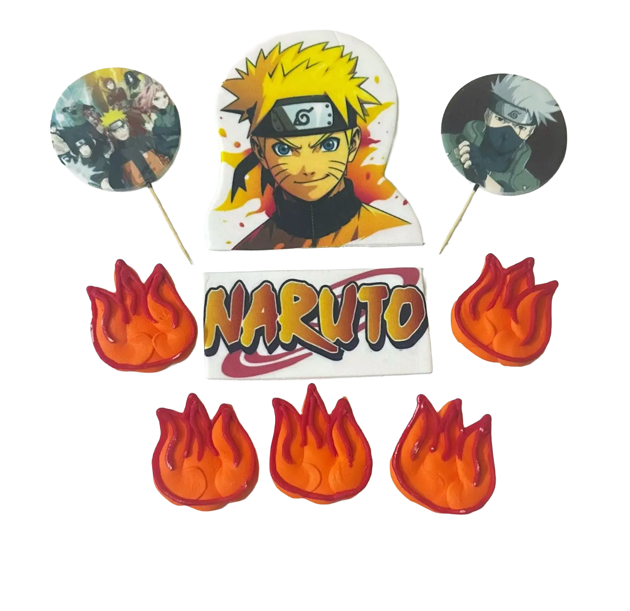 Zestaw jadalnych dekoracji Naruto - 9 elementów z motywami Naruto do dekoracji ciast