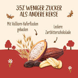 Ciastka owsiane i ekologiczna czekolada Allos | Chrupiące Ciasteczka Czekoladowe Owsiane | Dosłodzić miodem 6 x 130g