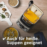 Bosch Mikser stojący Vitaboost MMBH6P6BDE, 6-Klingen-Edelstahlmesser, 2,5 l Tritan-Mixbehälter, Stopfer, 6 programów automatycznych, Rezeptbuch, Bpa-Frei, Einfache Reinigung, 45 000 U/Min, 1600 W, Schwarz Bucatarie Naty Shop