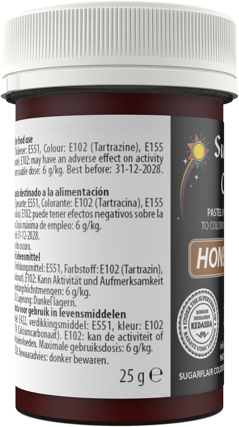 Barwnik spożywczy do makaronu Sugarflair, kolor pastelowy Honey Gold, barwnik spożywczy do makaronu do fondantu i marcepanu, skoncentrowane barwniki Spectral - 25 g