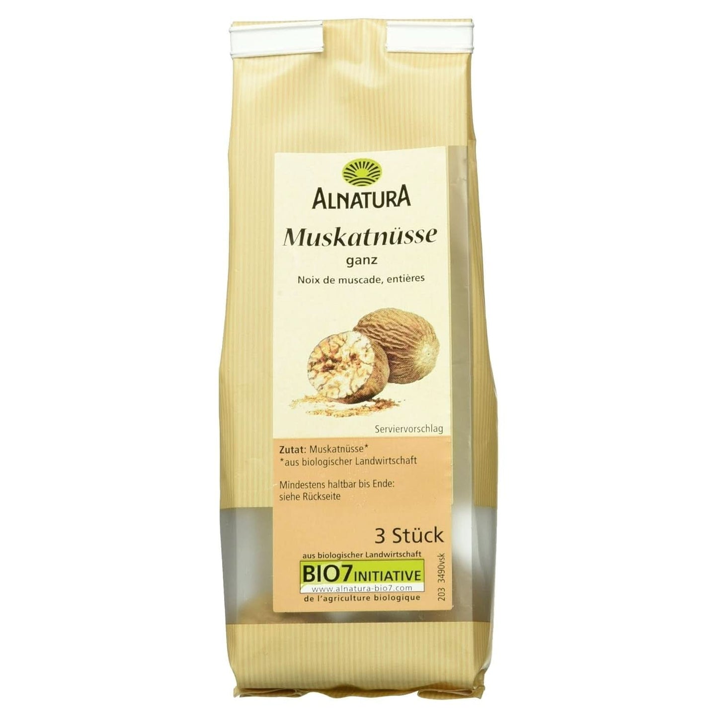 Cała organiczna gałka muszkatołowa 3 sztuki Naty Shop Spices