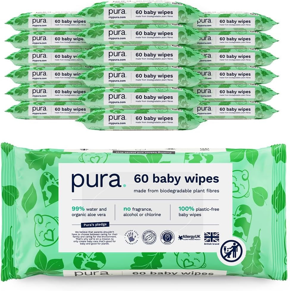 Ekologiczne jednorazowe chusteczki dla niemowląt do wrażliwej skóry dziecka 70 chusteczek (1 opakowanie) 99% wody 100% bez plastiku do skóry wrażliwej ze skłonnością do egzemy noworodki biodegradowalne wegańskie