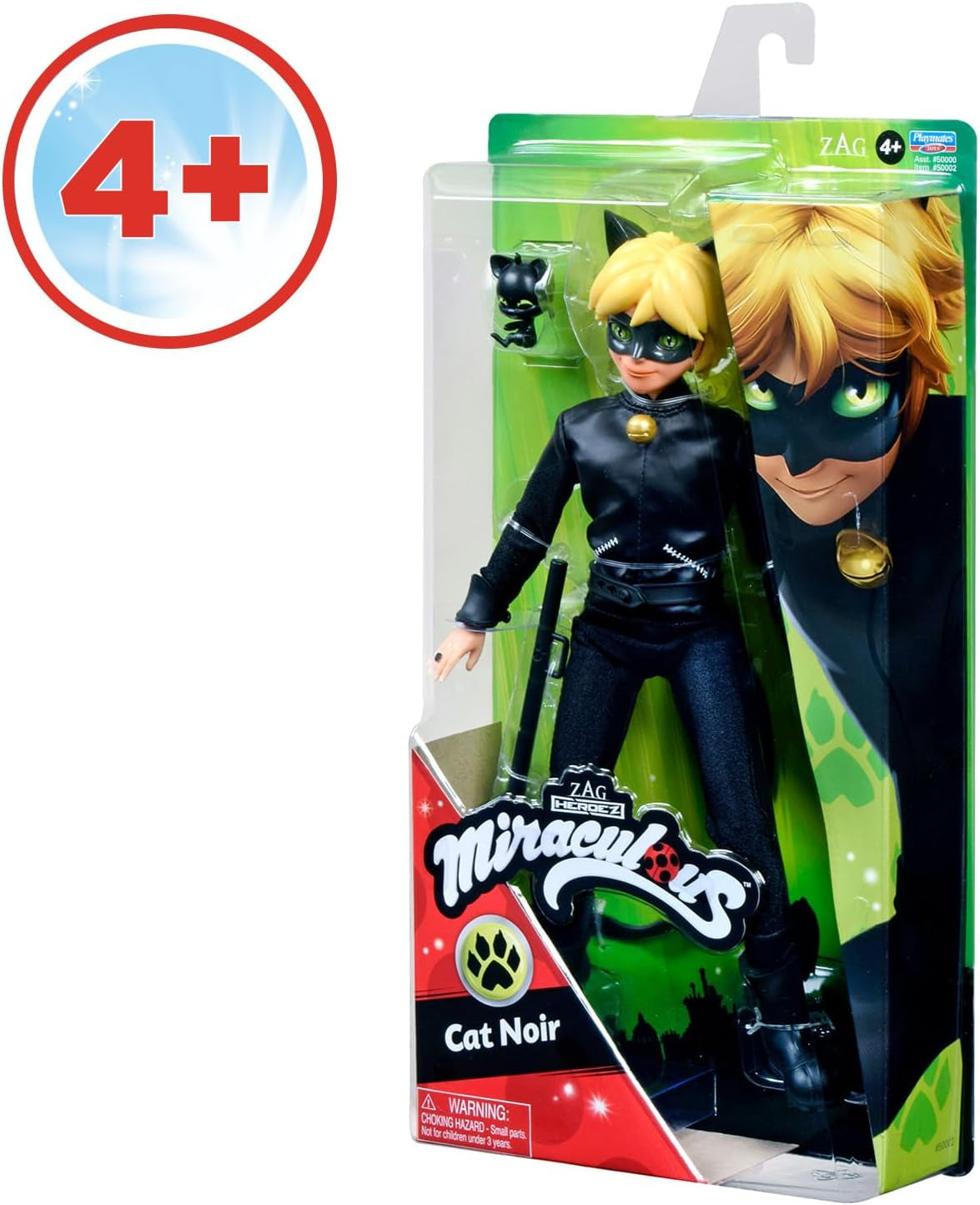 BANDAI - Cudowna Biedronka - Lalka Manekin 26 cm - Motan Noir - Oficjalnie licencjonowany Miraculous - Przegubowa lalka Motan Noir - Zabawka dla dzieci w wieku od 4 lat - P50002
