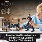 LEGO Marvel Kapitan Ameryka: Pojedynek w wojnie secesyjnej — Zestaw superbohaterów z 8 minifigurkami — Zabawkowy zestaw do budowania i zabawy samolotem — prezent dla chłopców i dziewcząt 76314 Zestawy do budowania Kup w sklepie LEGO