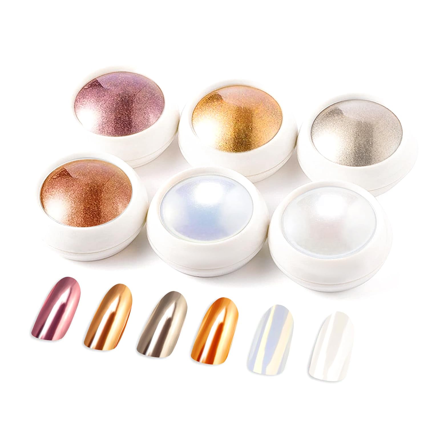 BISHENGYF Proszek do paznokci w kolorze różowego złotaNeue Upgrade Grosse Kapazitä Chrom PulverSuper-Spiegeleffekt Metall Mirror Chrome Powder – Neonowy szklisty efekt perłowy Brokat Nagelkunst Pulver Für DIY Salon