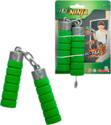 Następny Ninja Nunchaku, dźwięk, uchwyt owinięty miękkim materiałem, 13 cm, odgrywanie ról, od 3 lat, zielony Figurki Naty Shop