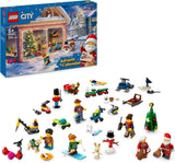 LEGO City Kalendarz adwentowy 2024, prezent adwentowy dla dzieci od 5 lat, 24 niespodzianki, minifigurki w świątecznych kombinezonach, Święty Mikołaj i Pani Mikołajowa, prezent na Boże Narodzenie 60436 Zestawy do budowania Besuche den LEGO-Store Single