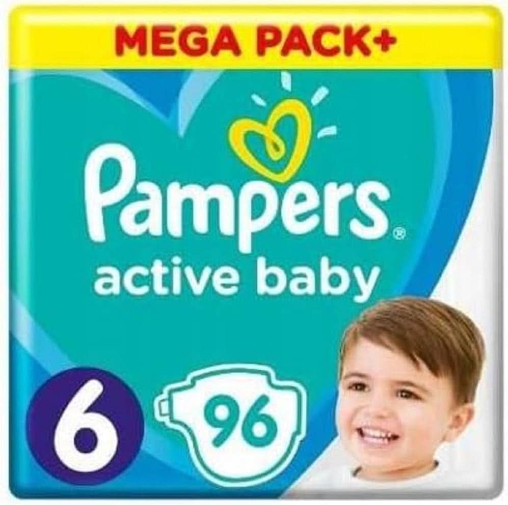 Pieluszka Pampers Rozmiar 6 (13-18Kg), Aktywna pieluszka dla niemowląt, 96 Stück, Durchlaufschutz Ganztägig Naty Shop