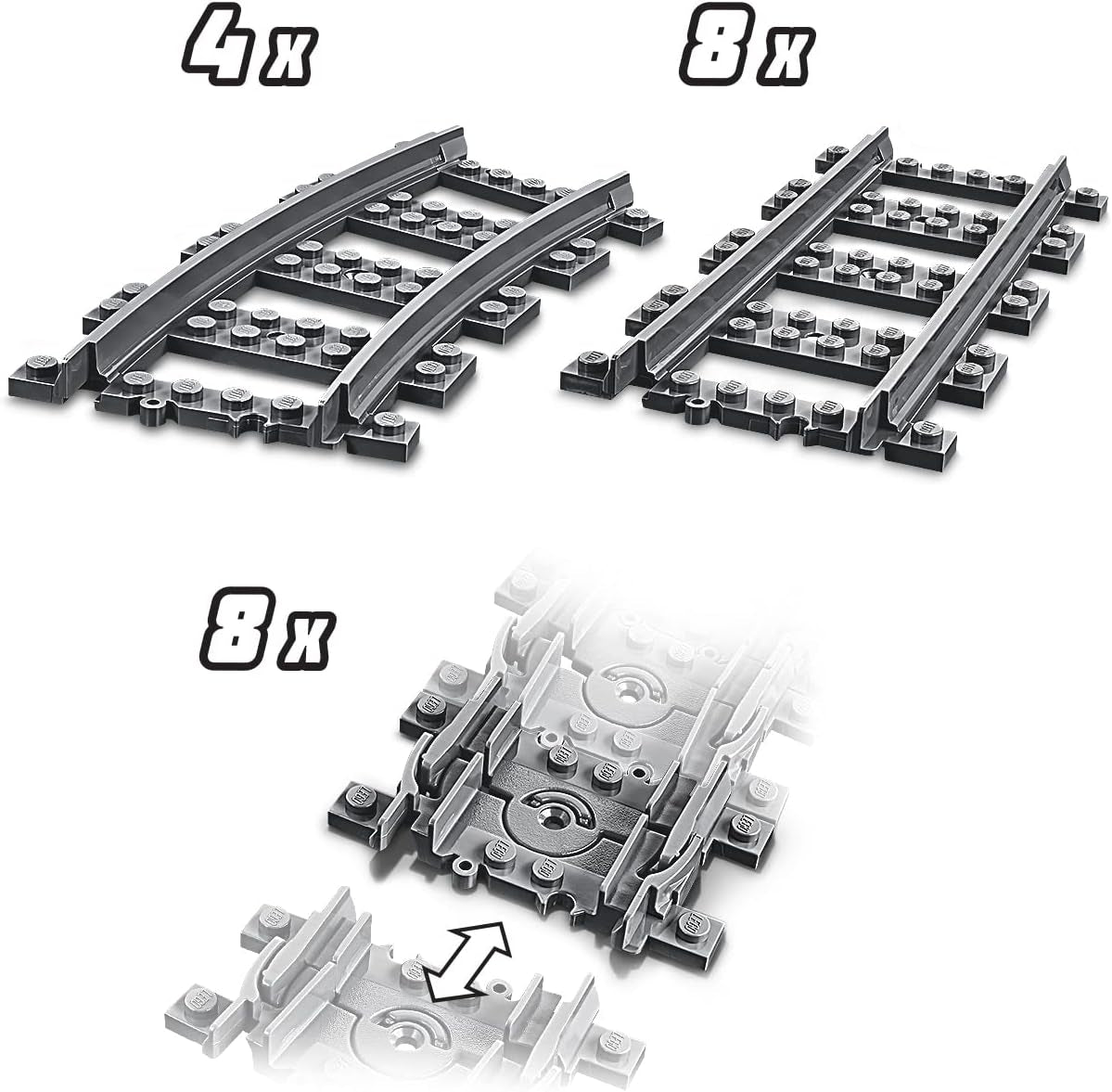 LEGO 60205 City Tracks 20-częściowy zestaw dodatkowy dla dzieci Zestaw zabawek dla chłopców i dziewcząt Zestawy do budowania Besuche den LEGO-Store