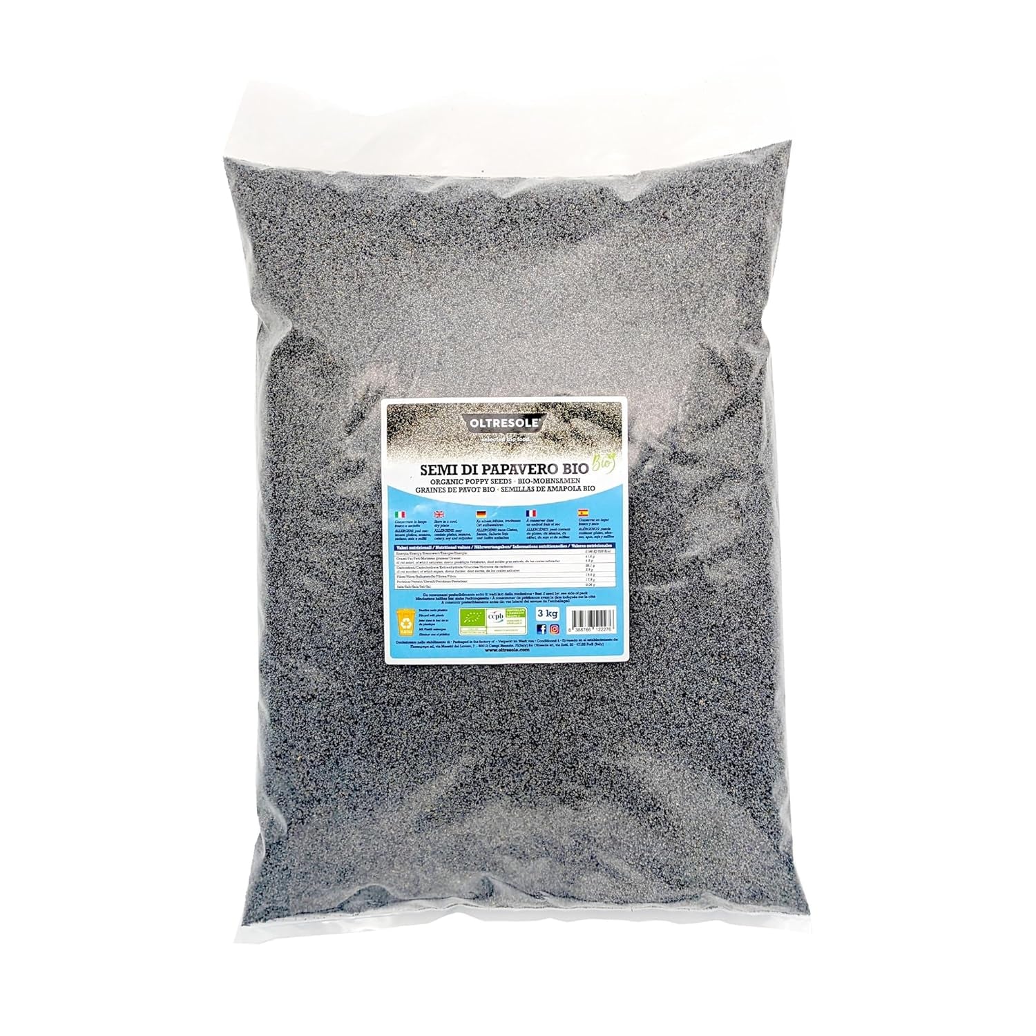 Organiczny mak 3kg, bogaty w składniki odżywcze Organiczny mak, idealny do gotowania i jedzenia, wygodny rozmiar
