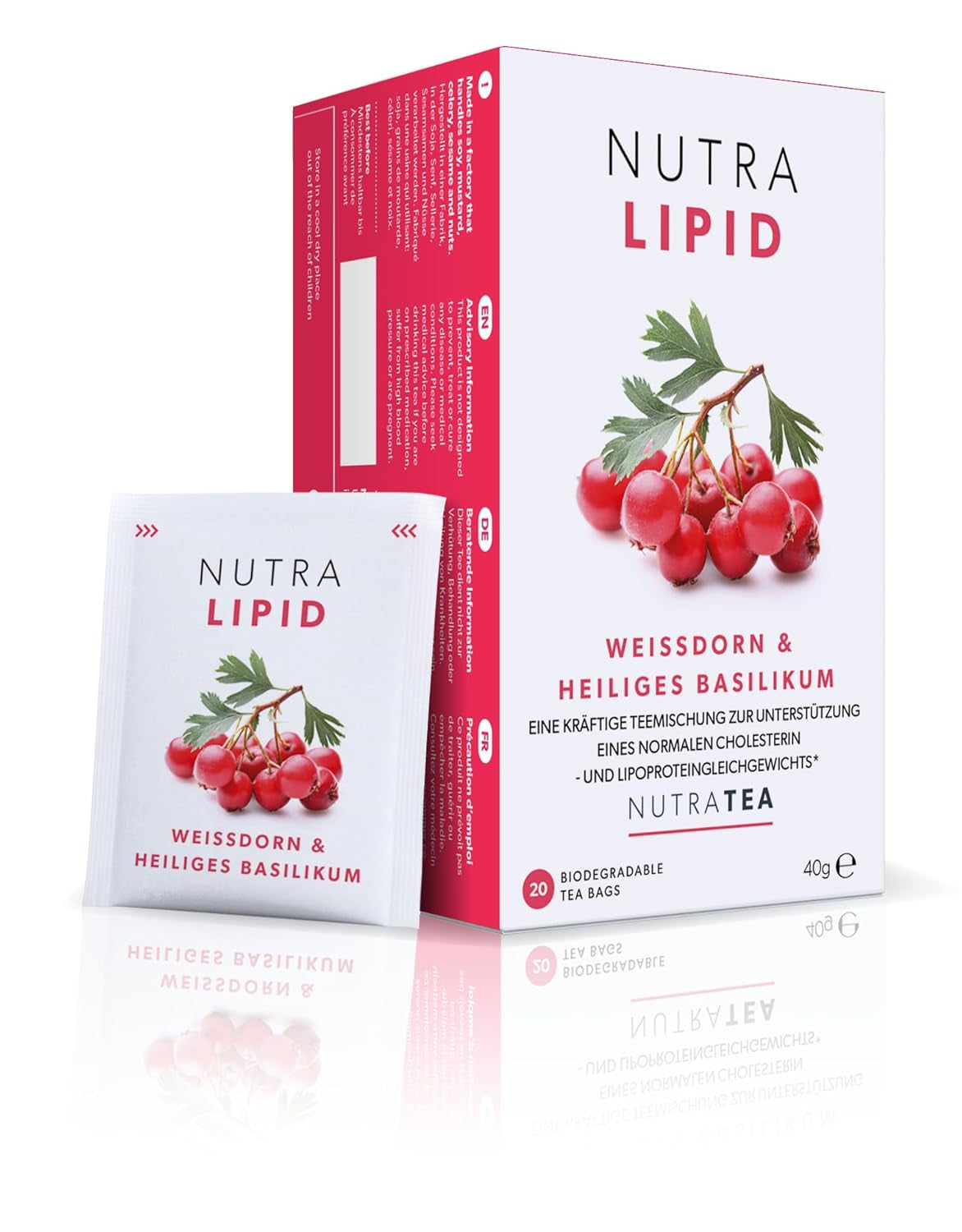 Nutra Tea NUTRALIPID, Herbata równoważąca poziom cukru we krwi Pomaga utrzymać poziom cukru we krwi, Herbata odchudzająca Poprawia metabolizm i może hamować apetyt, 20 torebek herbaty wielokrotnego użytku