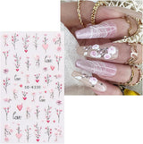 JMEOWIO 3D Nagelsticker Blumen Nail Art Naklejka Selbstklebend Nagelaufkleber 5D Stereoskopisch Frühling Sommer Dekoration Nageldesign Zubehör 4 Blatt