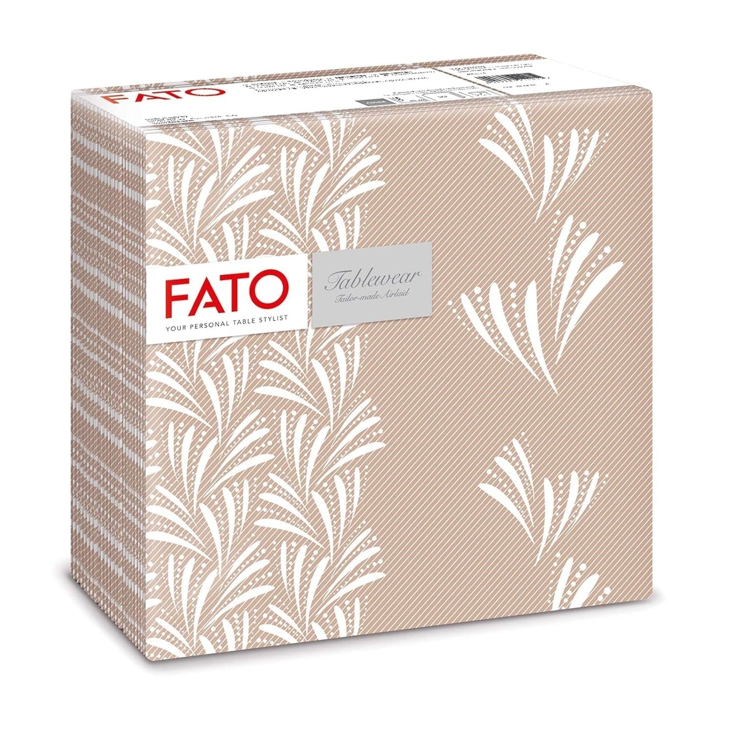 Fato - Serwetki papierowe suche, airlaid, efekt tekstylny, opakowanie 50 serwetek, 40X40 złożone w formacie 4, Tropicana Decor