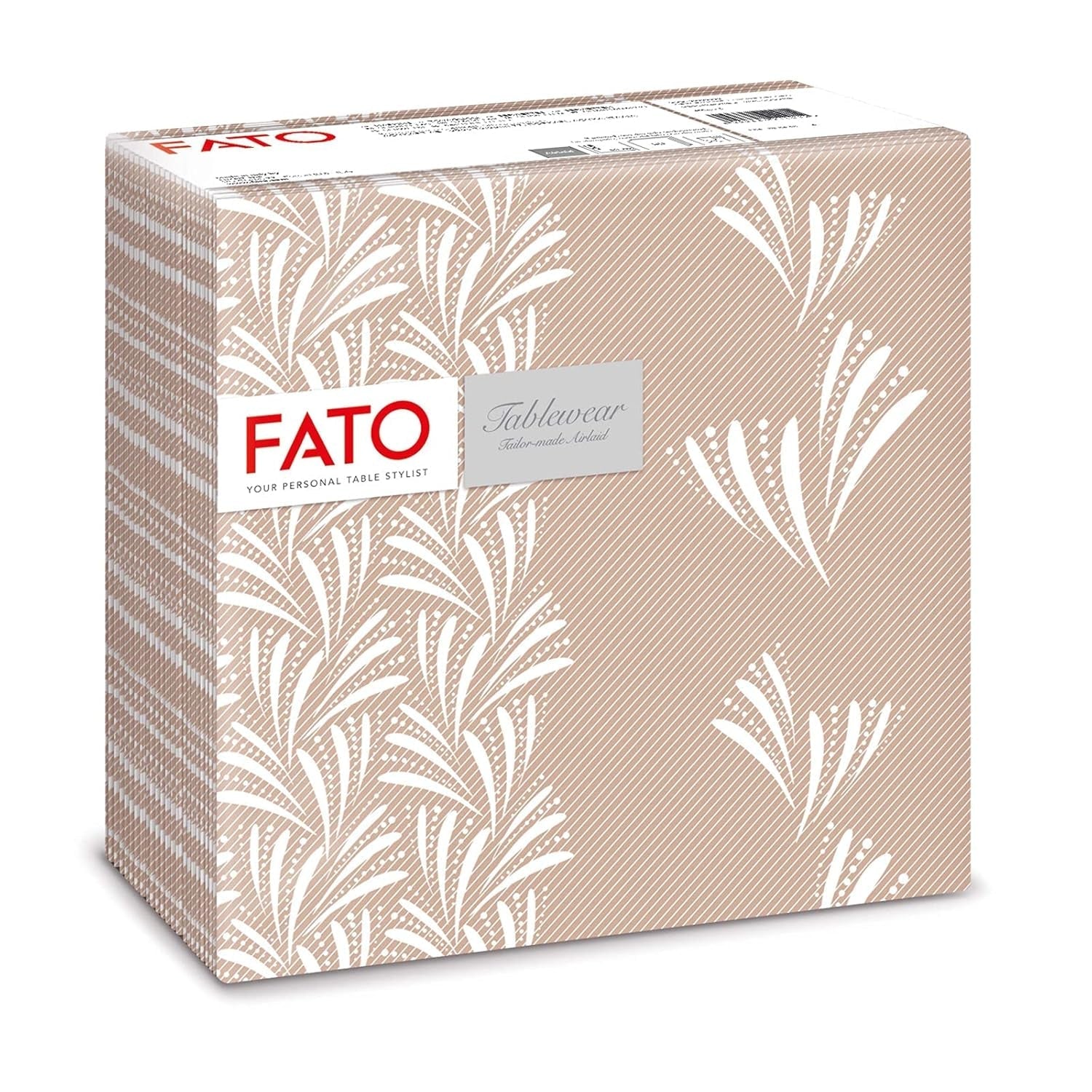 Fato - Serwetki papierowe suche, airlaid, efekt tekstylny, opakowanie 50 serwetek, 40X40 złożone w formacie 4, Tropicana Decor