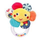 Fehn Octopus Toy Ring Bell - Grzechotka, Pisk, Poczucie Motoryki - Pluszowa zabawka dla niemowląt z miękkim materiałem - Zabawka dla niemowląt i małych dzieci od 0. miesiąca życia Zabawki dla dzieci Naty Shop Flower