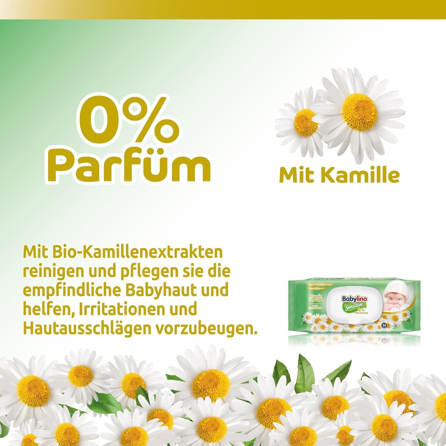 Chusteczki dla niemowląt Sensitive, 0% substancji zapachowych, 98% naturalnej formuły przywracającej równowagę pH skóry, pieczęć świeżości, 54 chusteczki