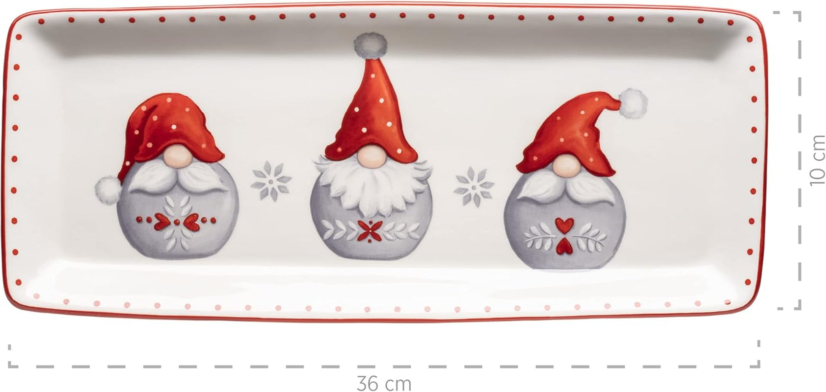 MĘSER 931974 Serie Aurela Weihnachtsteller 3er Set, 3 Weihnachtsgeschirr Teller als Plätzchenteller, Stollenplatte, Gebäckteller, Keksteller, Weihnachtsservice Geschirrset Weihnachten, Steingut