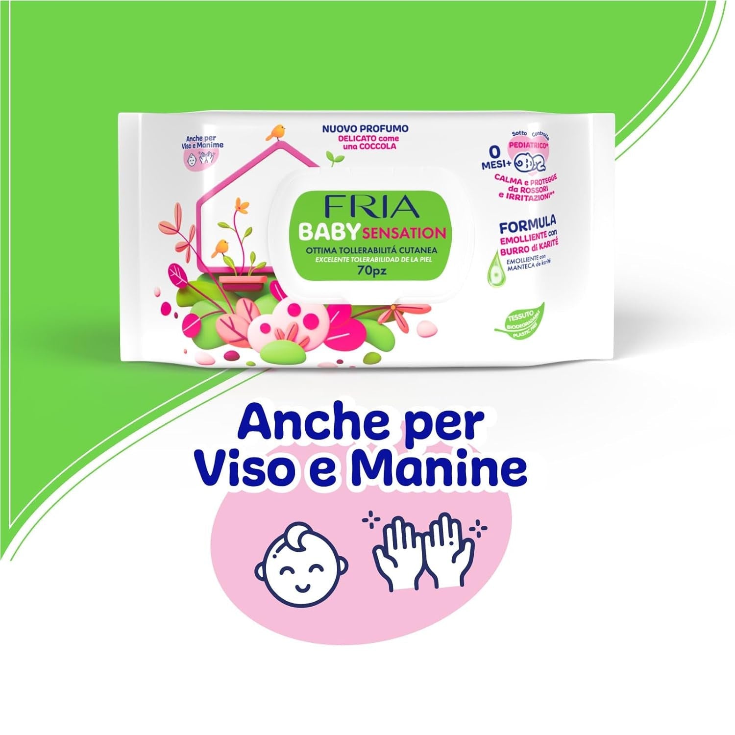 Baby Sensations z pokrywką, 72 chusteczki nawilżane, chusteczki do higieny osobistej, uniseks, dla dzieci