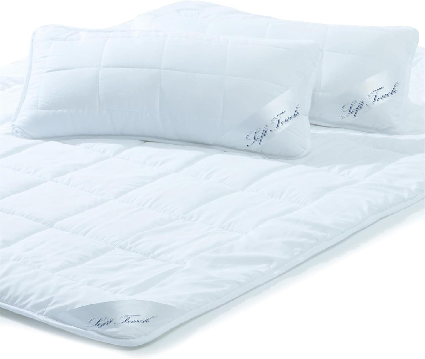 Aqua-Textil Soft Touch Zestaw dla dzieci Pościel 100 X 135 cm 250G i 350G z poduszką 40 X 60 Cm 150G Pościel 4 pory roku Klimatyzacja Oeko-Tex Kołdry i kołdry Naty Shop 200X200 Cm + 2X 40X80 Cm Lato