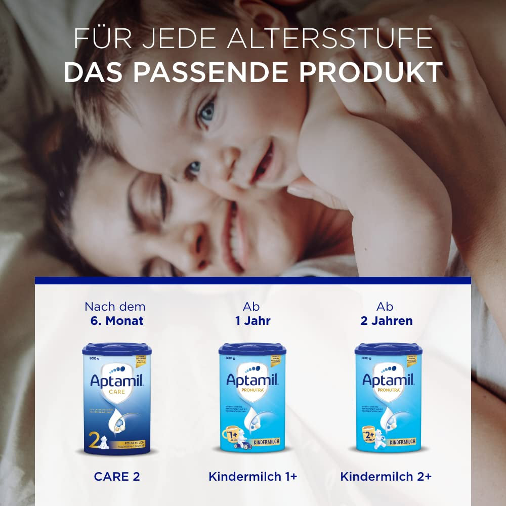 Aptamil Care 2 - Mleko następne po 6 miesiącu, z Omega 3 i 6, DHA i ARA, bez oleju palmowego, żywność dla niemowląt, mleko w proszku, 1 x 800 g (opakowanie 6 szt.)