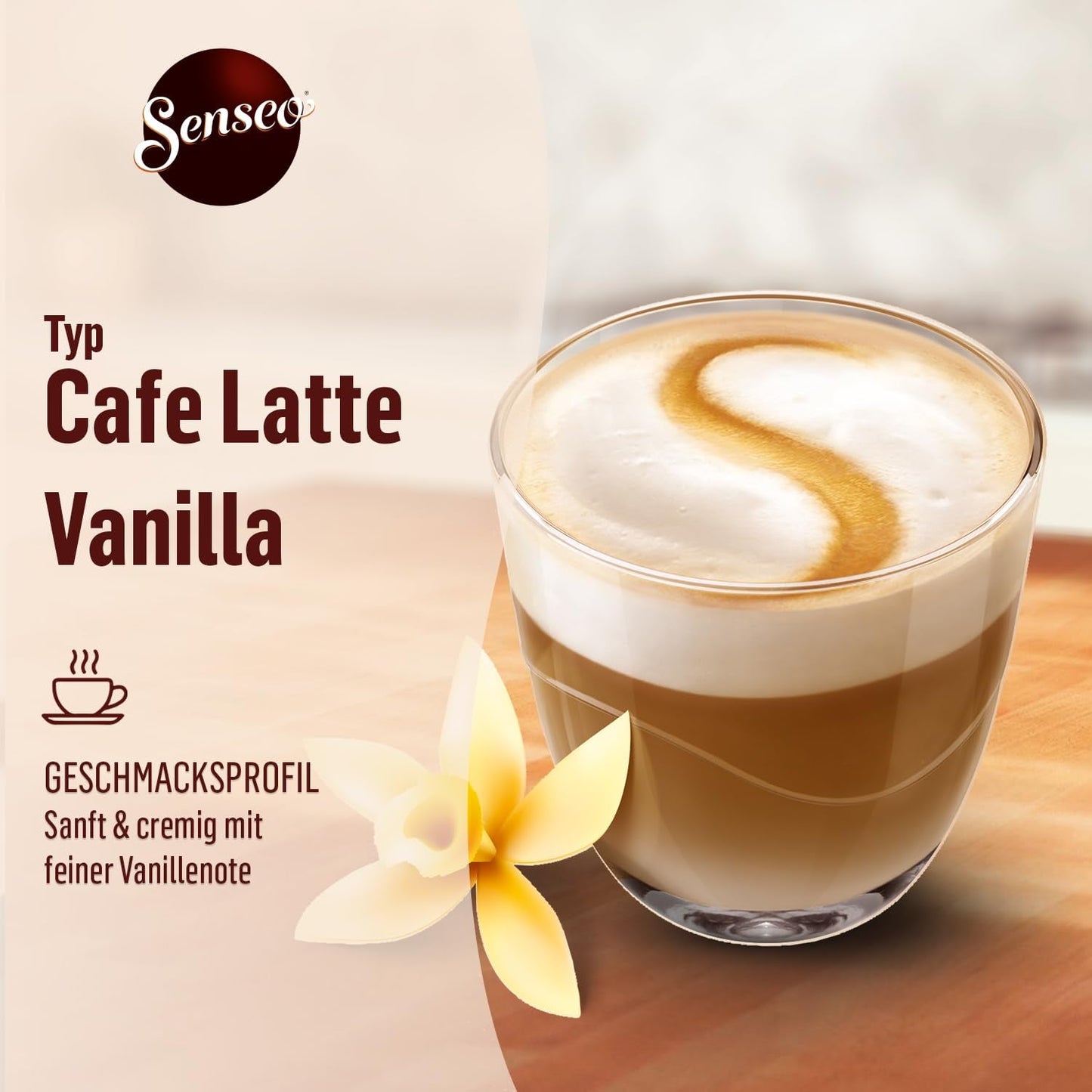 Senseo Pads Café Latte Vanilla, 5 x 8 Getränke, 40 kapsułek Kaffeepads