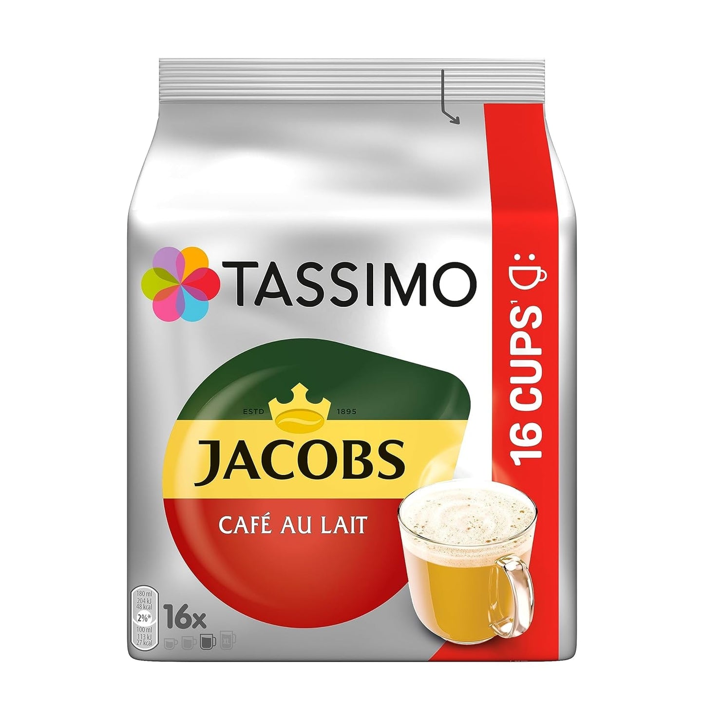 Tassimo Kapseln Jacobs Café au Lait, 5 x 16 bloków, 80 Kaffeekapseln