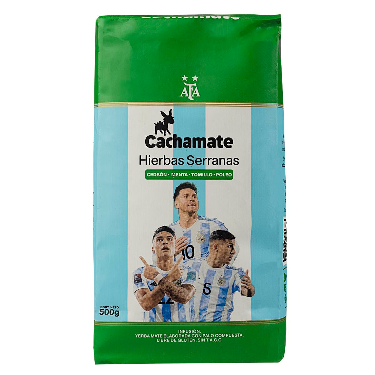CACHAMATE Mundial Suave 500G | Specjalna edycja piłki nożnej | Argentyńska Yerba Mate | 12 miesięcy naturalnego dojrzewania | Właściwości przeciwutleniające i moczopędne
