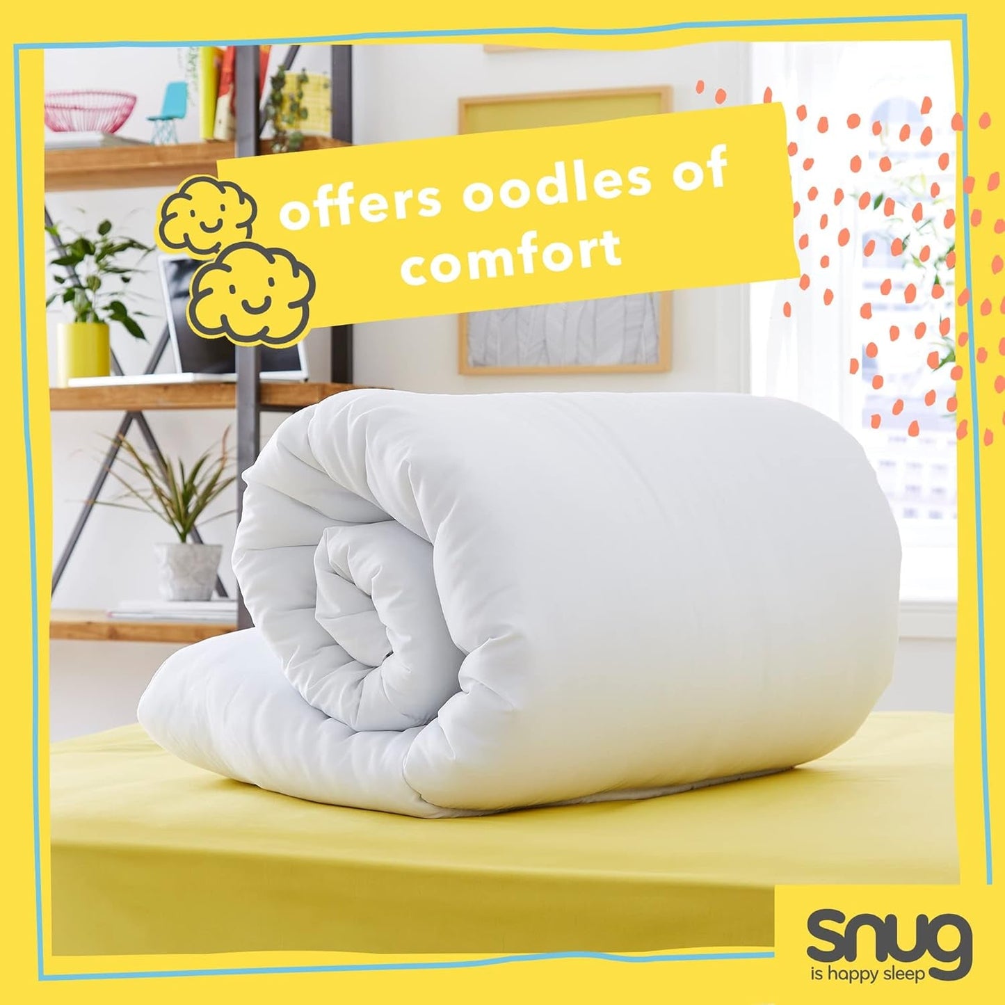 Kołdra Just Right Snug, 10,5 tog, puste włókna, biała, podwójne łóżko Kołdry i kołdry Naty Shop
