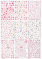 JMEOWIO Nagelsticker Frühling Blume 9 Blatt Nagelaufkleber Selbstklebend Rosa Blüte Nail Art Naklejka Dekoration Nageldesign Zubehör