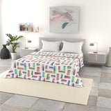 Włoska pościel podstawowa kołdra letnia, mikrofibra z nadrukiem, 250X240Cm, okrągła Kołdry i kołdry Naty Shop Multicolor 250X240Cm