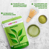Lebepur BIO Matcha w proszku 100G - Najwyższa jakość z Japonii Bez dodatków - 100% czysta zielona herbata w proszku do Matcha Latte, herbaty Matcha, zielonej herbaty, smoothie - japońska zielona herbata