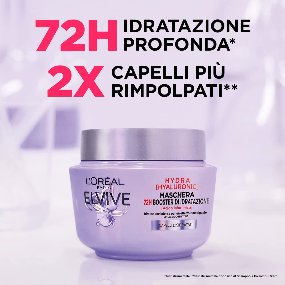 L'Or?al Paris Elvive Hydra Hyaluronic Maschera 72H Booster di Idratazione 300 ml Maska do włosów Naty Shop