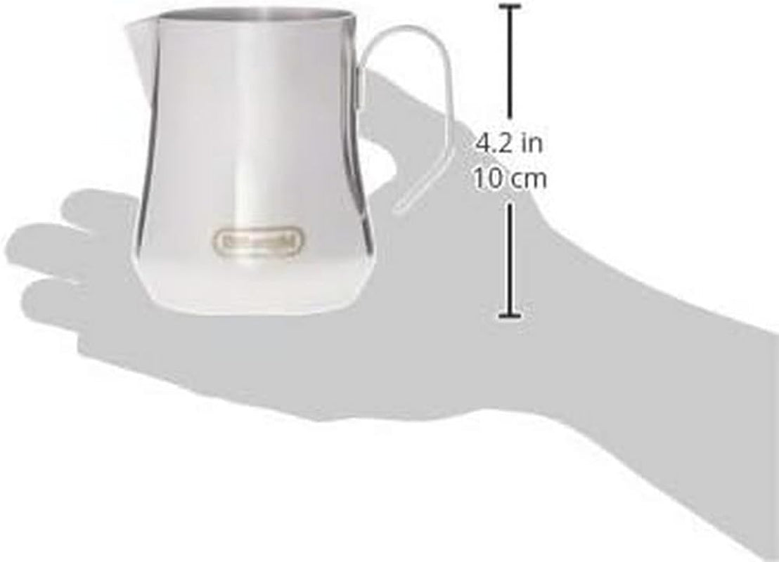 De'Longhi Dzbanek na mleko DLSC060, dzbanek na mleko do ręcznego spieniania, ergonomiczny uchwyt, pojemność 350 ml, stal nierdzewna