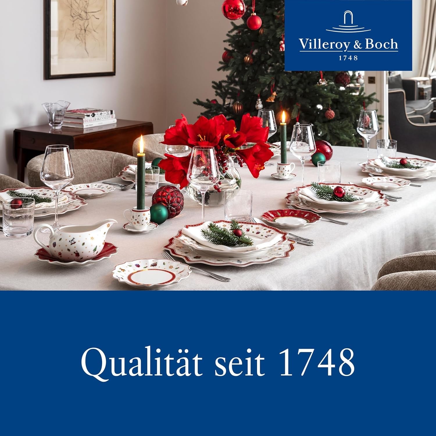 Villeroy & Boch - Zestaw śniadaniowy Toy's Delight dla 2 osób, wzór lokomotywy, 6 sztuk, kolorowy, bożonarodzeniowy, zestaw obiadowy z talerzami, filiżankami i miskami na śniadanie, świąteczne zastawy stołowe, porcelana Premium