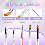 Sularpek 6 Stück Nagel Pinsel, Nail Art Pinsel, Pinsel Nageldesign, Nagel Pinsel Set, Nail Art Dotting Tools Mit 1 Gąbkowy aplikator w pędzelku, Nageldesign Zubehör Für DIY Nail Art Design