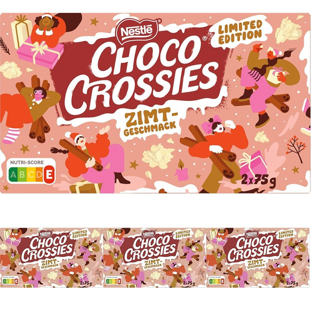 Nestlé Lekkie, chrupiące płatki cynamonowe i chrupiące migdały otoczone rozpływającą się w ustach białą glazurą i aromatem cynamonu, opakowanie 4 szt. (2 x 75 g każde)