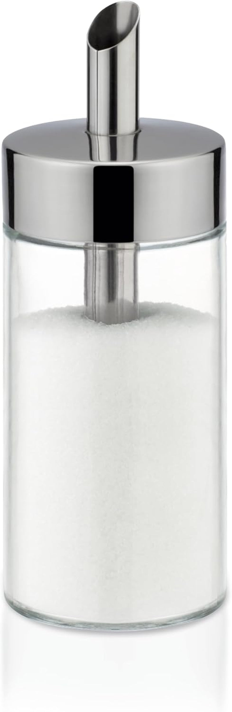 Szklany shaker Tescoma ze szczotkowanej stali nierdzewnej, idealny do białego/brązowego cukru, 225 ml