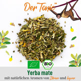 ORIGEENS BIO YERBA MATE Z CYTRYNĄ I IMBIREM 200 G - Herbata energetyzująca I Organiczna herbata Yerba Mate, niepalona, ​​z liści, bez łodyżek i pyłu