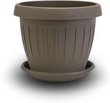Mały garnek z talerzem - garnek z talerzem 17 cm | Praktyczna i lekka konstrukcja | Idealna na rośliny, sadzonki lub wczesne pędy 17 cm
