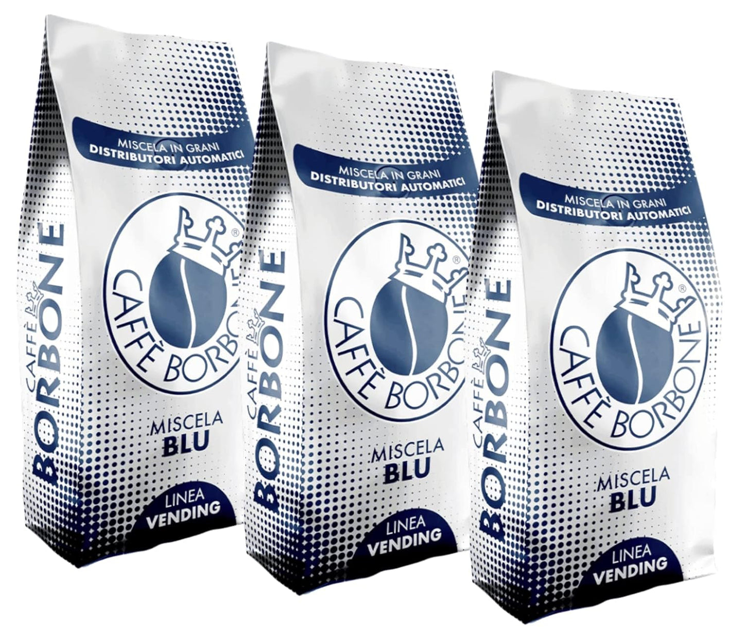 Caffé Borbone Venedig Blu 3 x 1000g z Włoch | Kawa Bourbon | Całe ziarna | 60% Arabika, 40% Robusta | + Wyroby cukiernicze Jassas