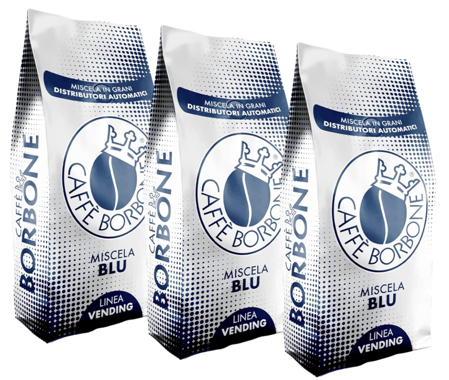 Caffé Borbone Venedig Blu 3 x 1000g z Włoch | Kawa Bourbon | Całe ziarna | 60% Arabika, 40% Robusta | + Wyroby cukiernicze Jassas