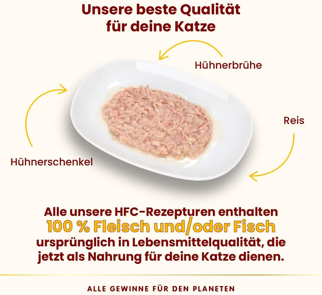 Almo Nature HFC Mokra naturalna karma dla kotów - udka z kurczaka, opakowanie 24 szt. (24 x 70 g)
