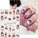 JMEOWIO Nagelsticker Weihnachten 10 Blatt Nail Art Naklejka Selbstklebend Nagelaufkleber Glitter Schneeflocke Xmas Winter Urlaub Gold Dekoration Nageldesign Zubehör