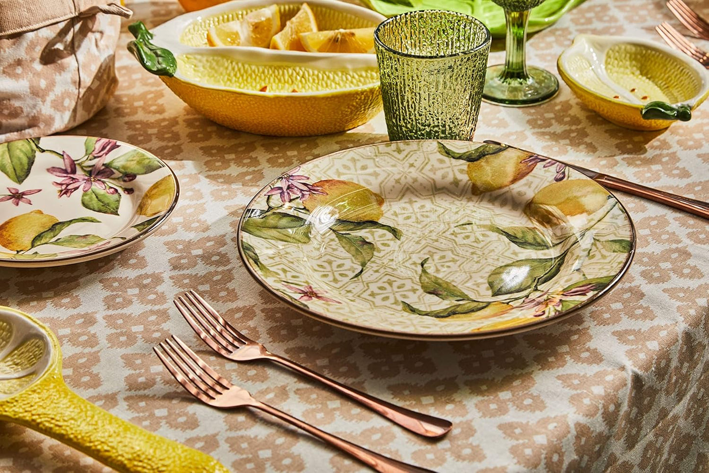 Komplet zastawy stołowej Zagara dla 6 osób, 18 sztuk, ceramiczny, wielokolorowy