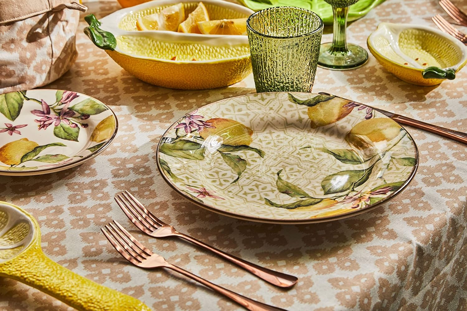 Komplet zastawy stołowej Zagara dla 6 osób, 18 sztuk, ceramiczny, wielokolorowy