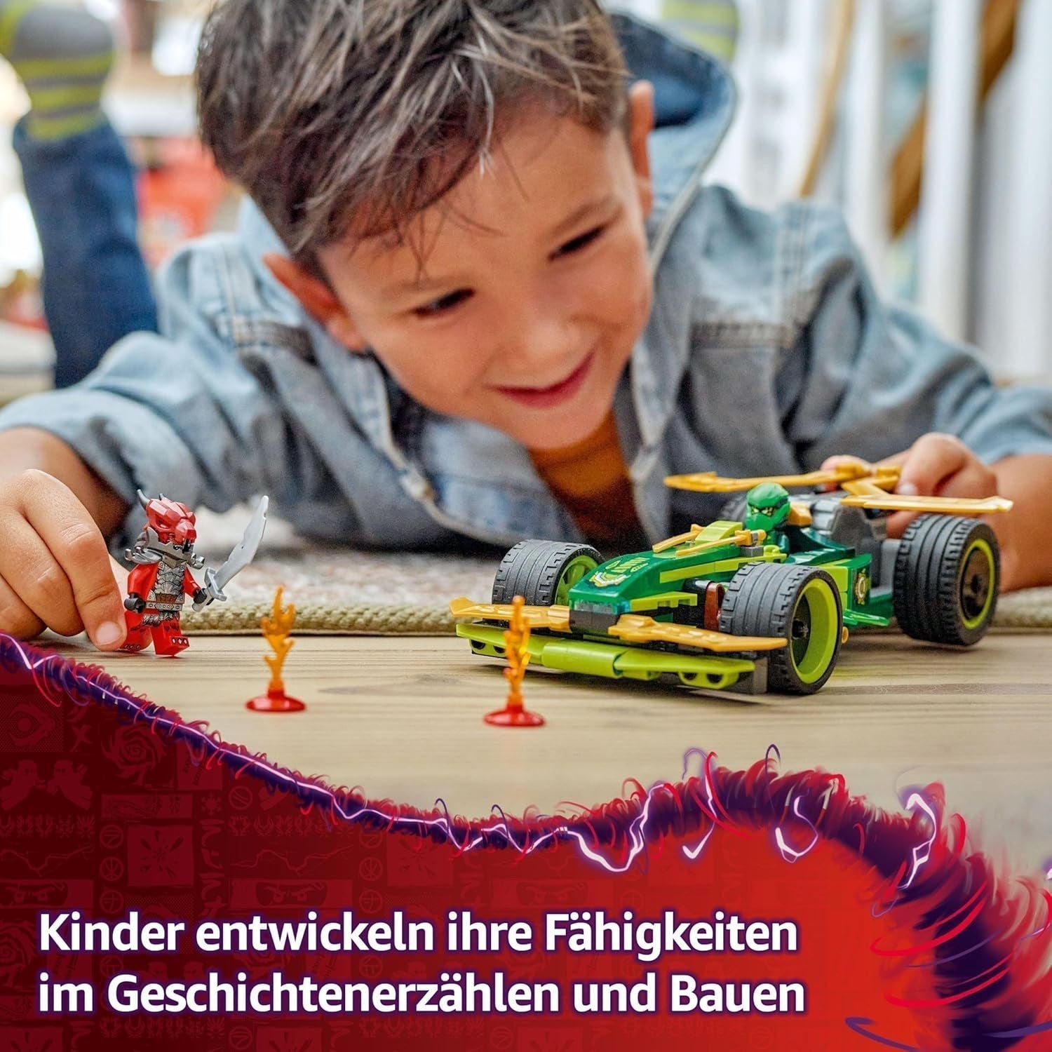 LEGO NINJAGO Lloyd's Action Speedster — zabawkowy samochód do budowania z 2 minifigurkami do odgrywania ról, budowanie zabawkowego samochodu dla dzieci — prezent dla chłopców i dziewcząt od 7 lat 71828 Zestawy do budowania Besuche den LEGO-Store