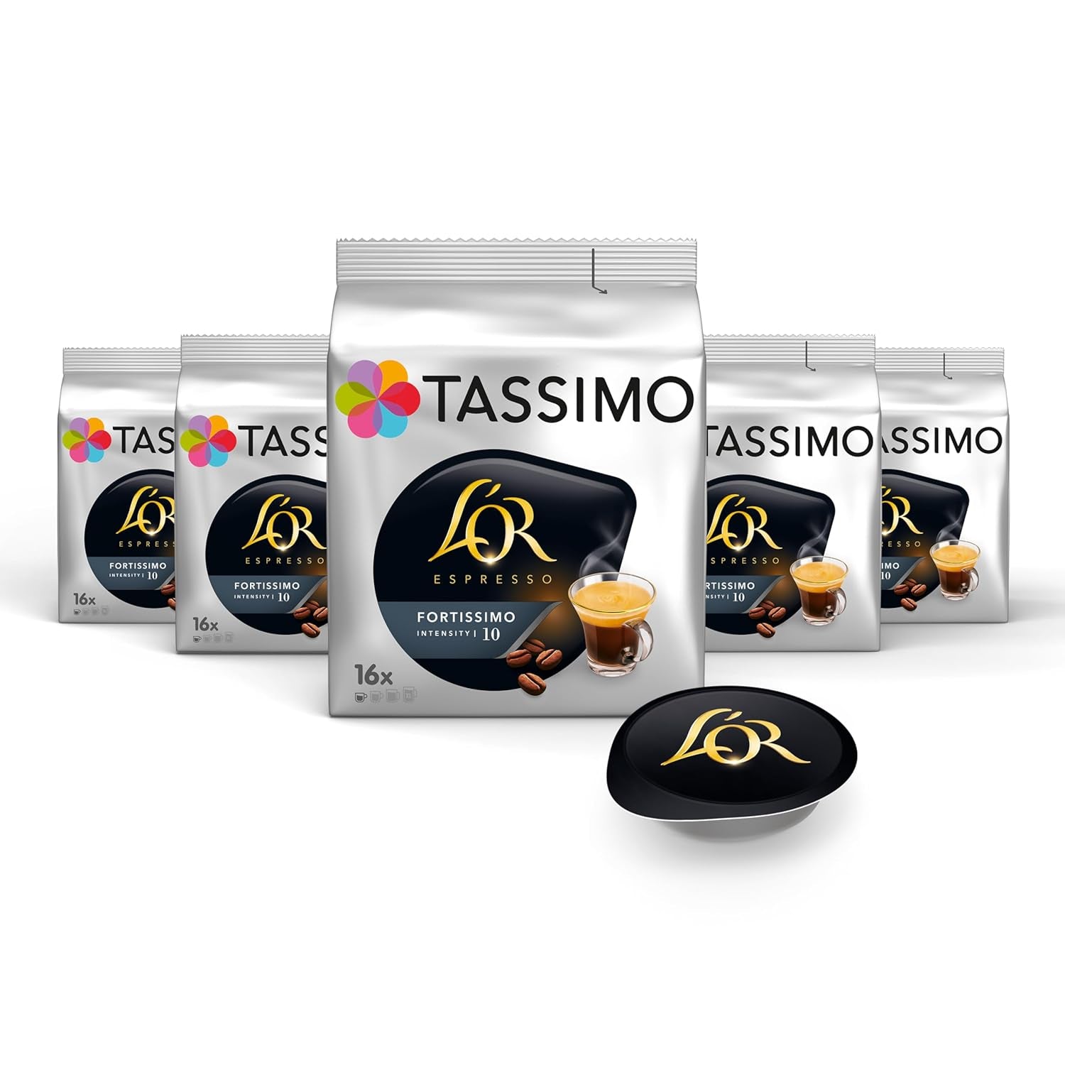 Tassimo Kapseln L'OR Espresso Fortissimo, 5 x 16 saszetek, 80 Kaffeekapseln