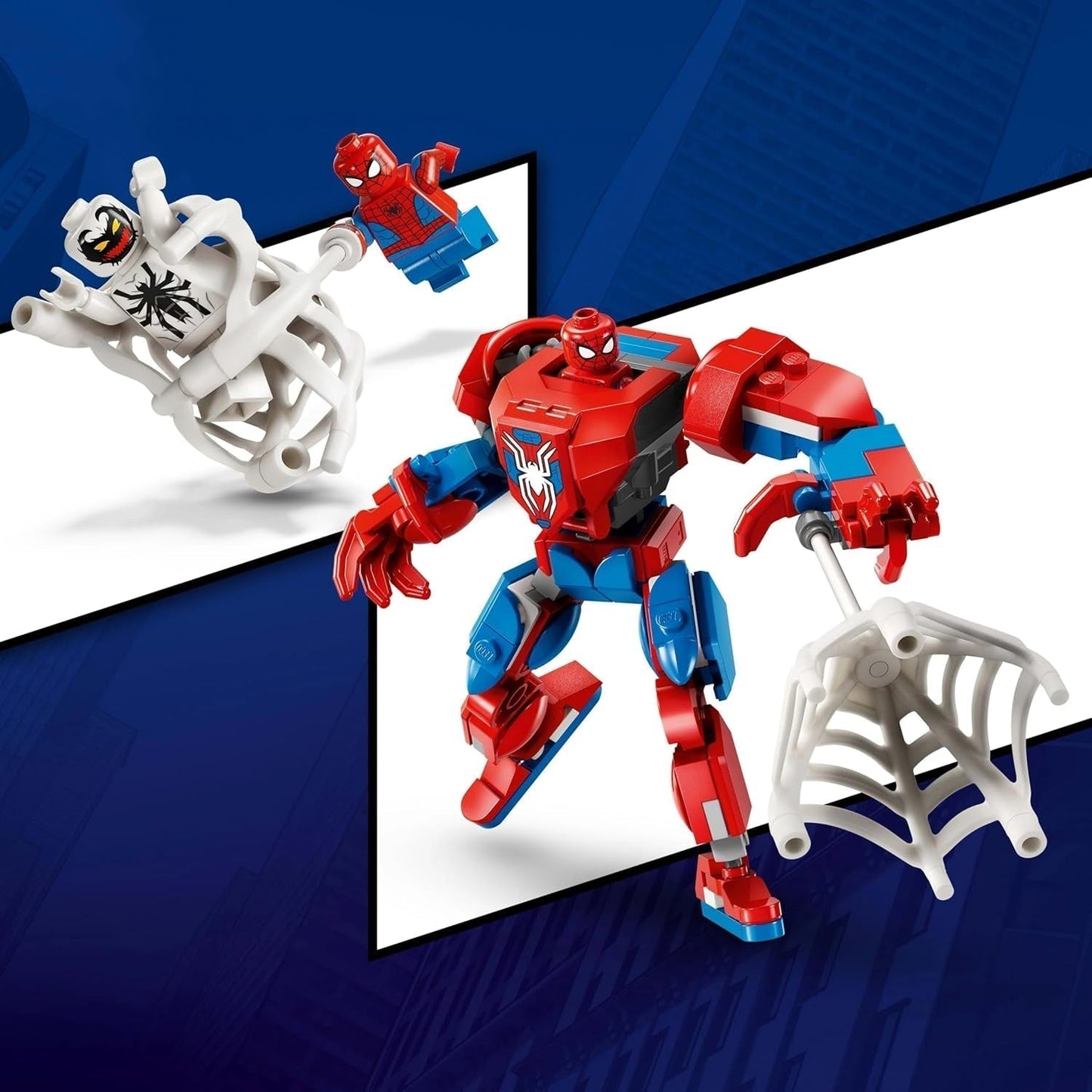 LEGO Marvel Spider-Man Mech kontra. Anti-Venom — zabawka superbohatera z 2 minifigurkami — figurka z ruchomymi rękami, nogami i palcami — prezent dla chłopców i dziewcząt w wieku od 6 lat 76308 Besuche den LEGO-Store Zestawy konstrukcyjne